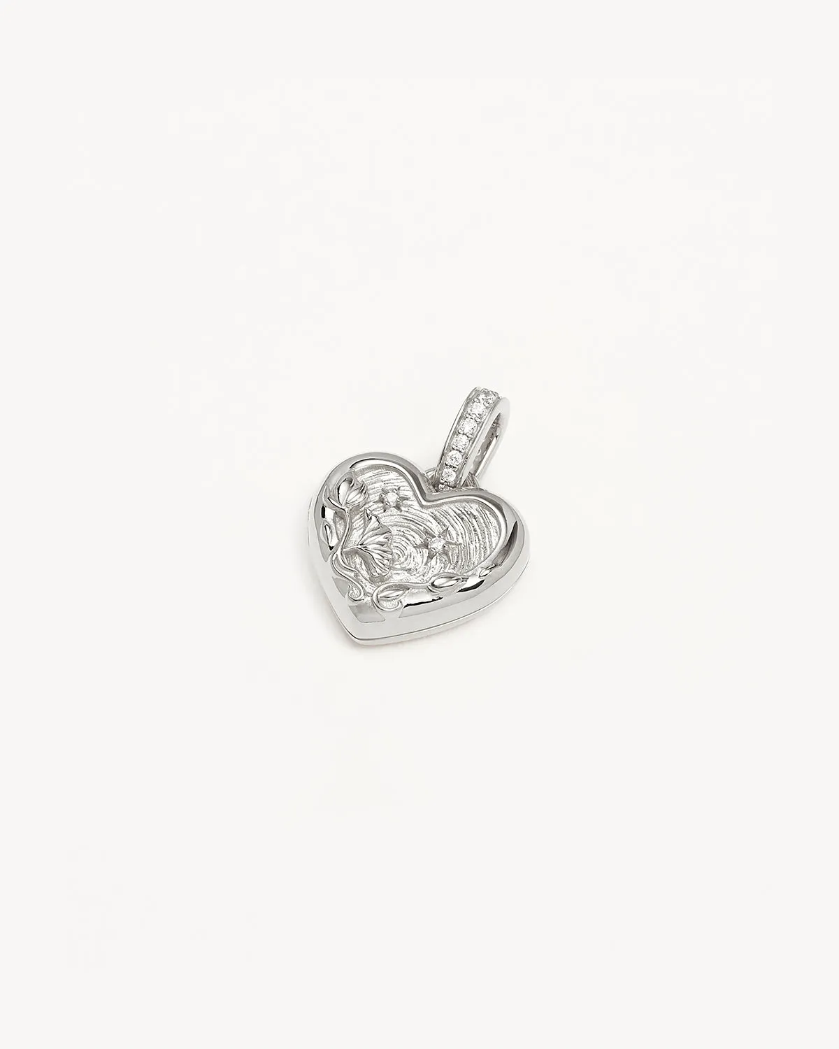 Sterling Silver Blooming Together Small Heart Locket Pendant Bycharlotte
