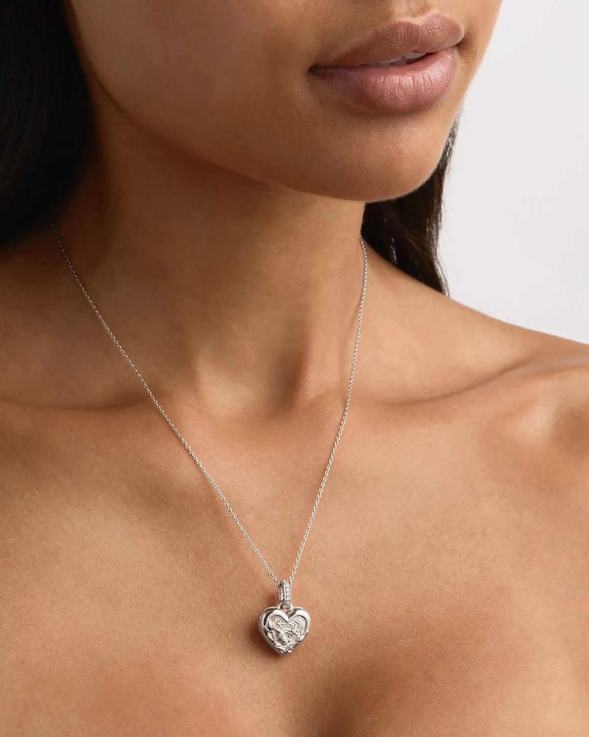 Sterling Silver Blooming Together Small Heart Locket Pendant Bycharlotte