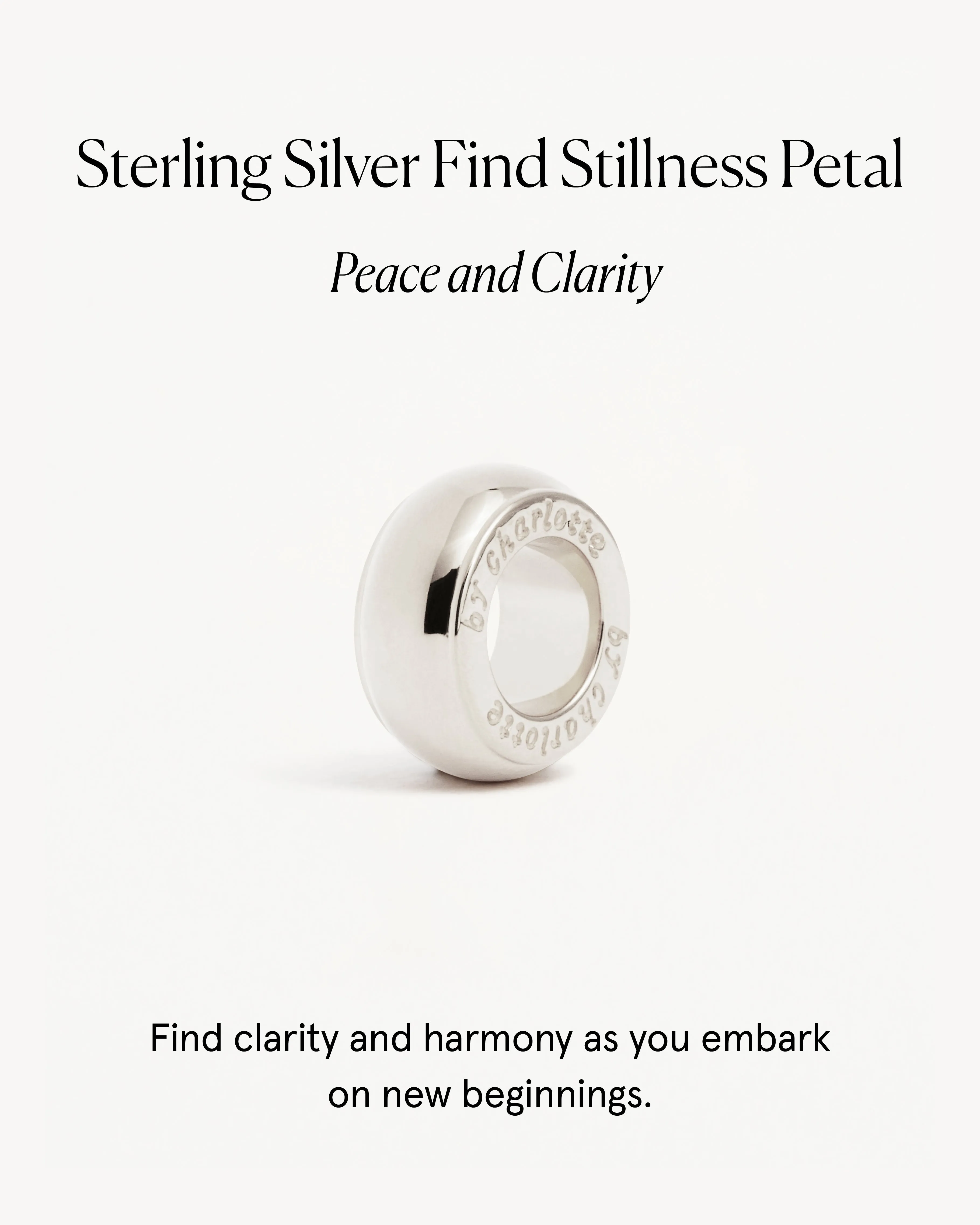 Sterling Silver Find Stillness Petal Charm Bycharlotte