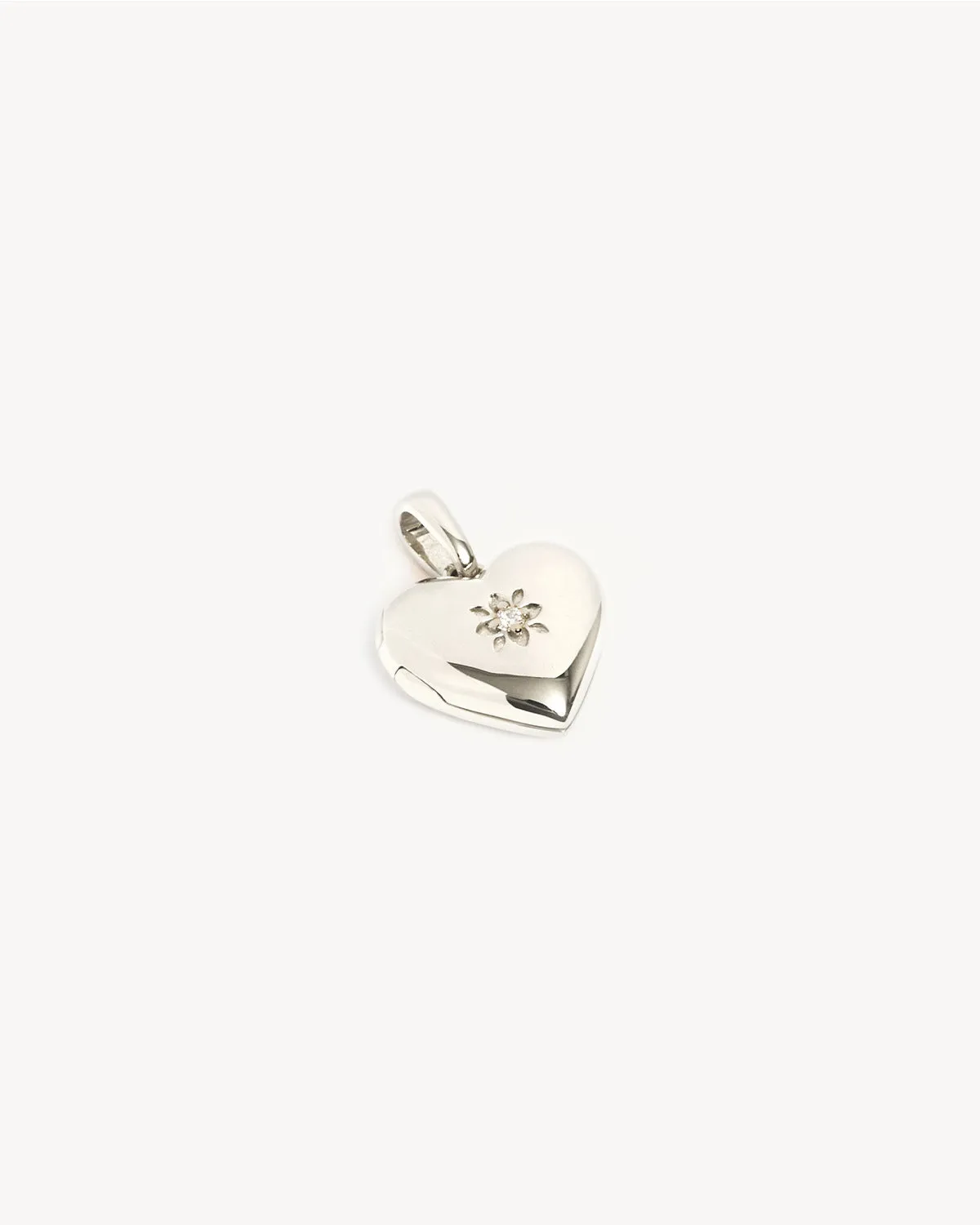 Sterling Silver Heart Lotus Locket Pendant Bycharlotte