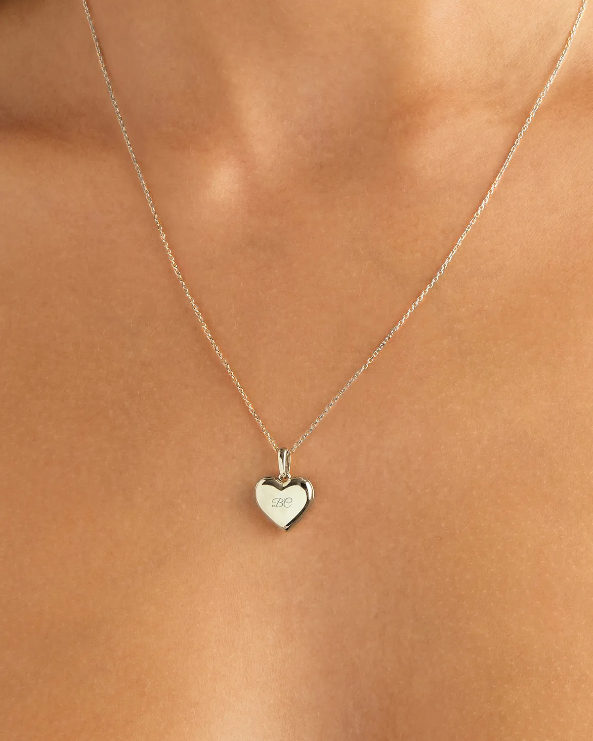 Sterling Silver Heart Lotus Locket Pendant Bycharlotte