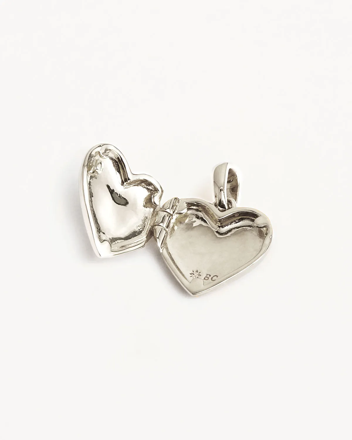 Sterling Silver Heart Lotus Locket Pendant Bycharlotte