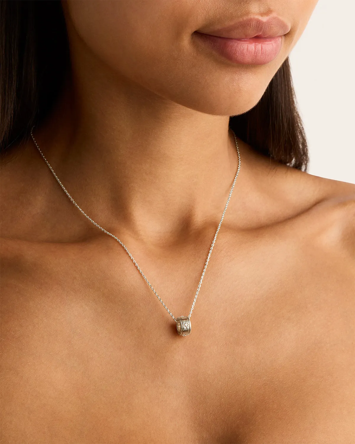 Sterling Silver I Am Loved Spinning Meditation Necklace Bycharlotte