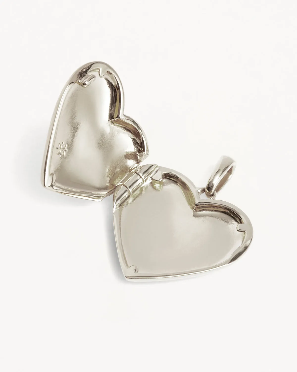 Sterling Silver Large Heart Lotus Locket Pendant Bycharlotte