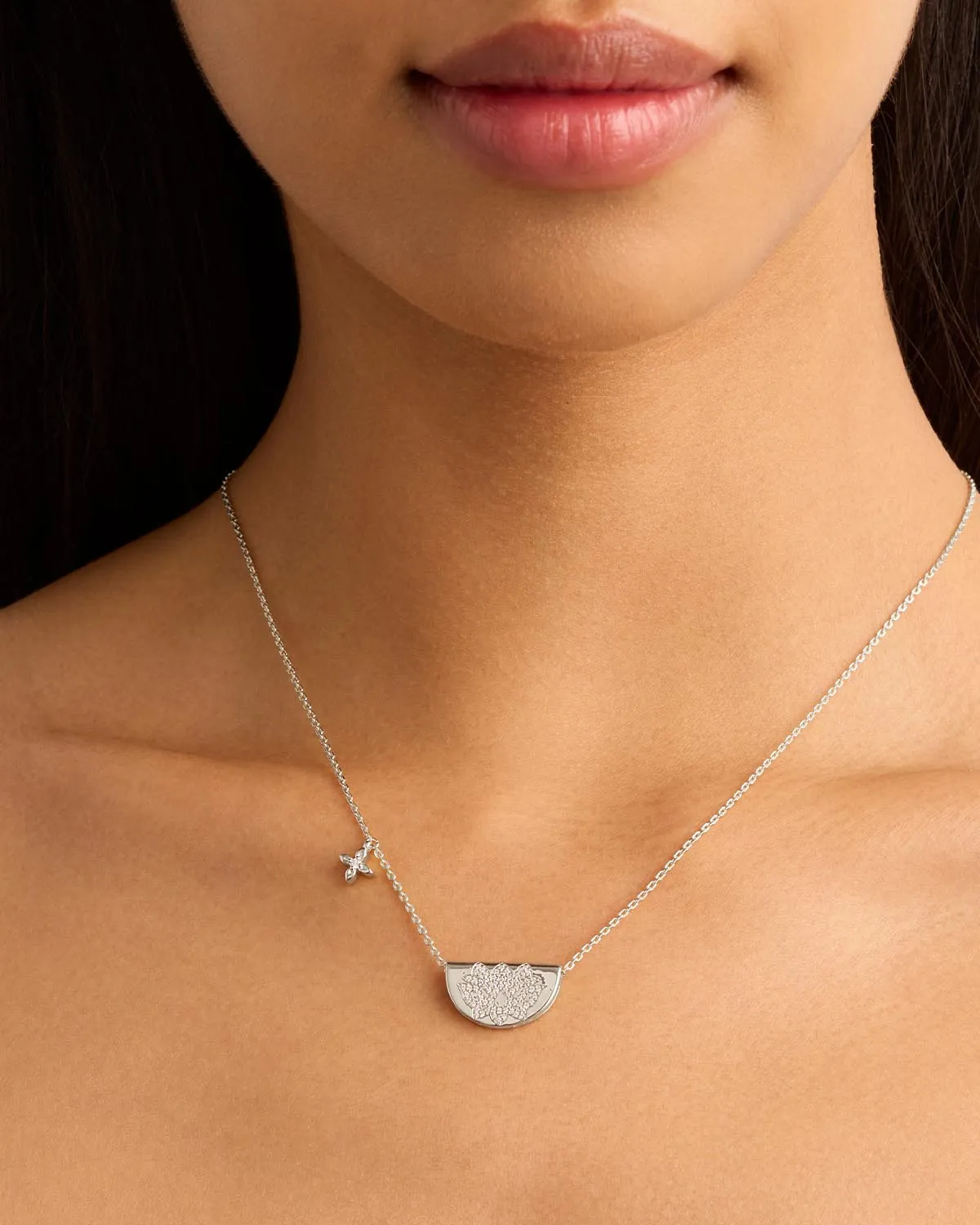 Sterling Silver Live In Light Lotus Necklace Bycharlotte