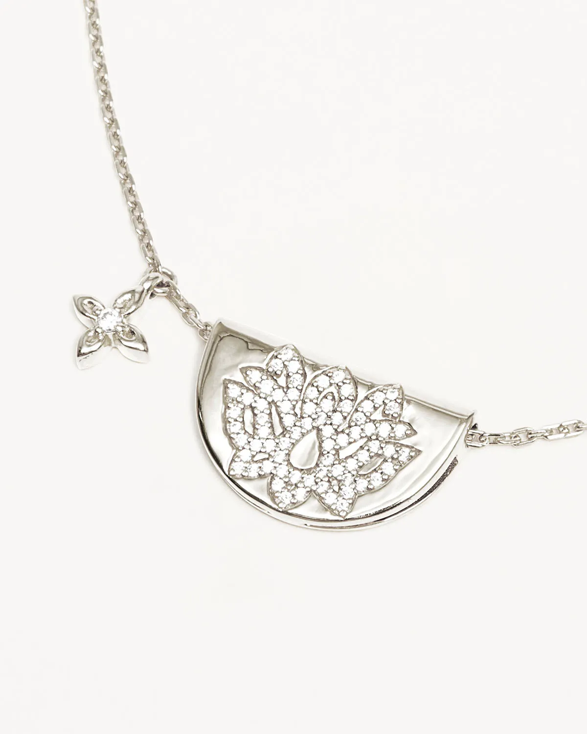Sterling Silver Live In Light Lotus Necklace Bycharlotte