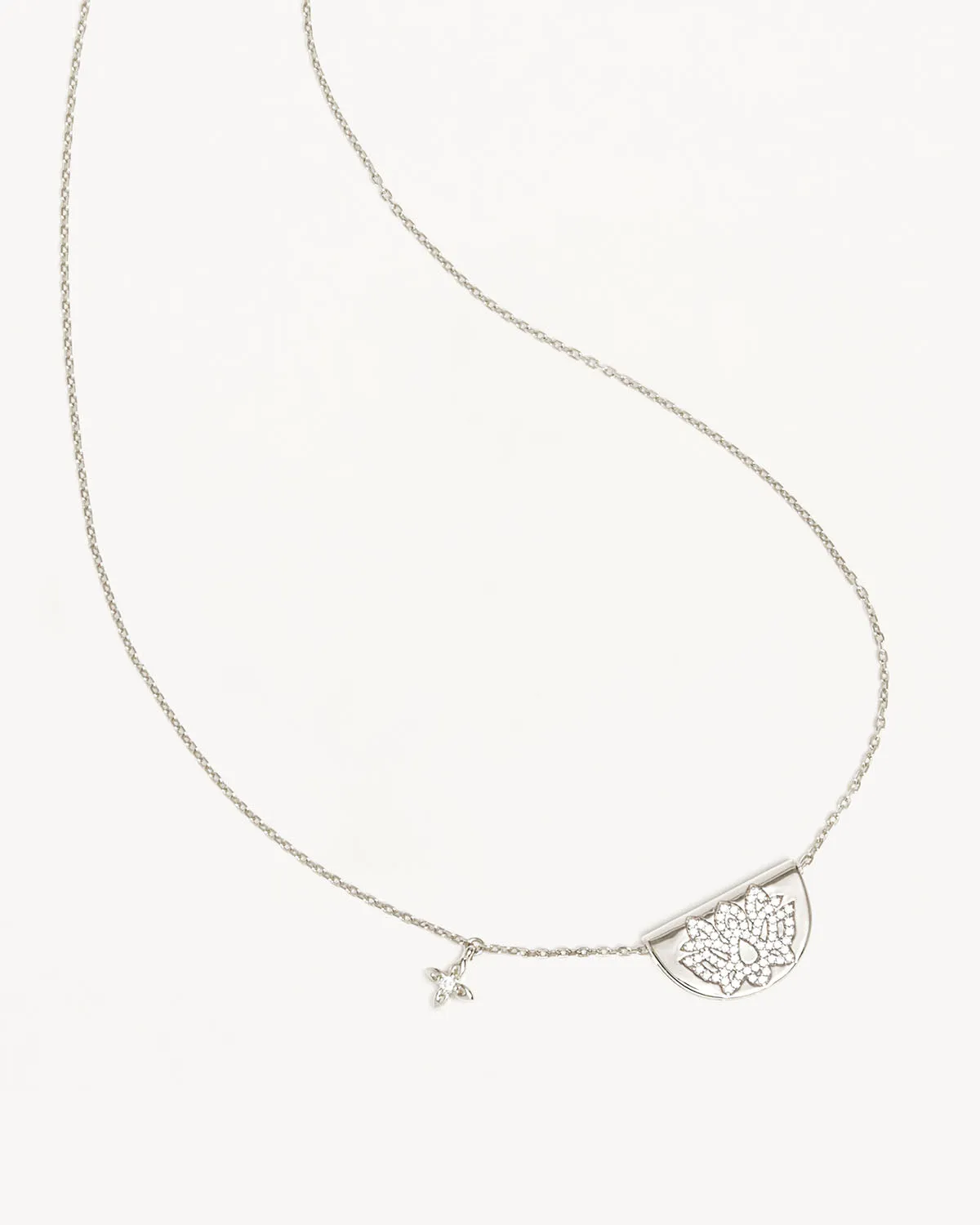 Sterling Silver Live In Light Lotus Necklace Bycharlotte