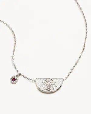 Sterling Silver Lotus Birthstone Necklace - February - Amethyst Bycharlotte