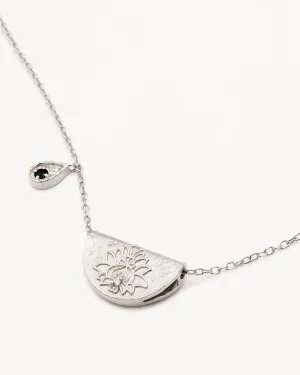 Sterling Silver Lotus Birthstone Necklace - September - Sapphire Bycharlotte