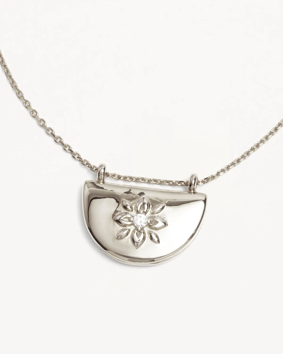 Sterling Silver Lotus Locket Necklace Bycharlotte