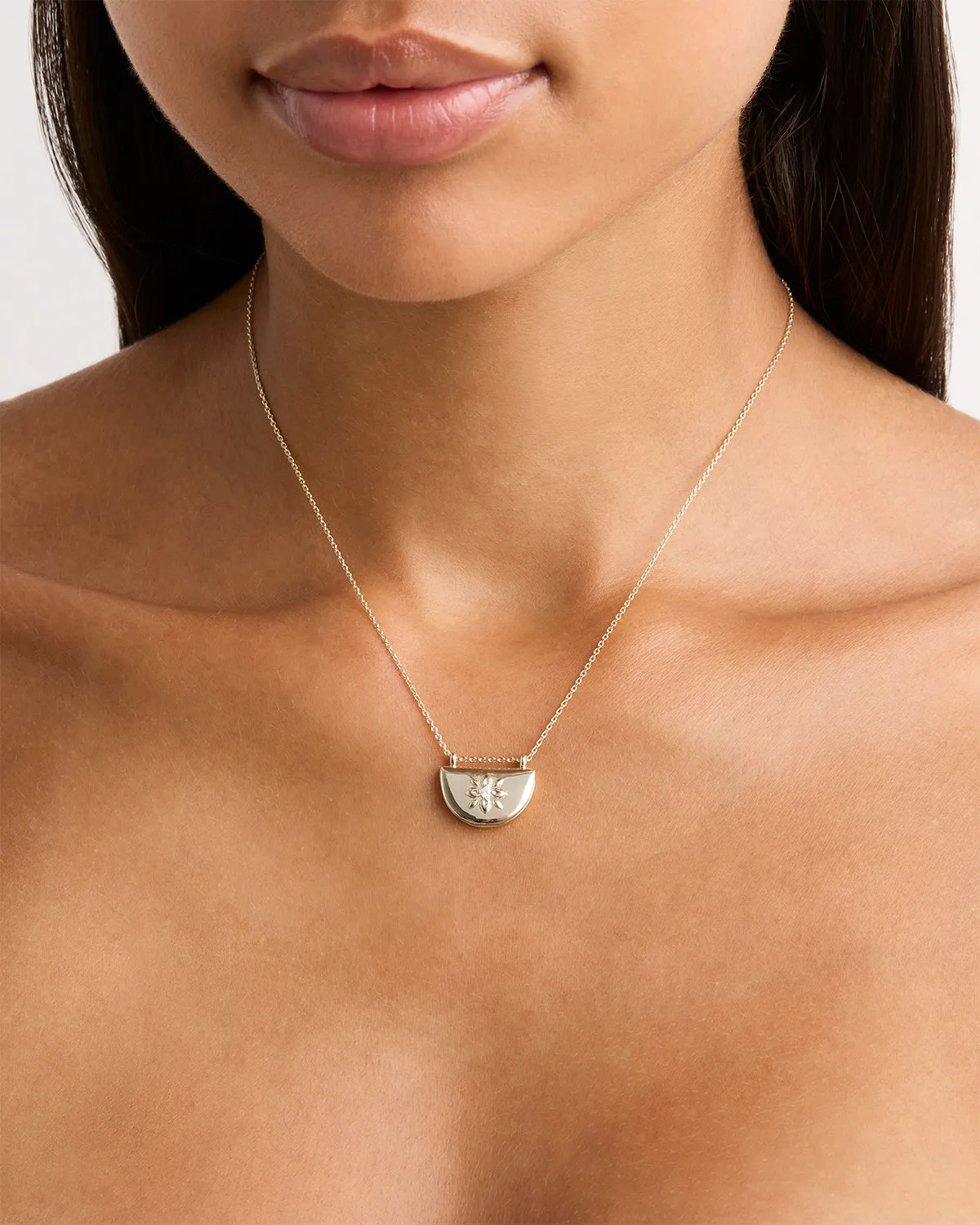 Sterling Silver Lotus Locket Necklace Bycharlotte