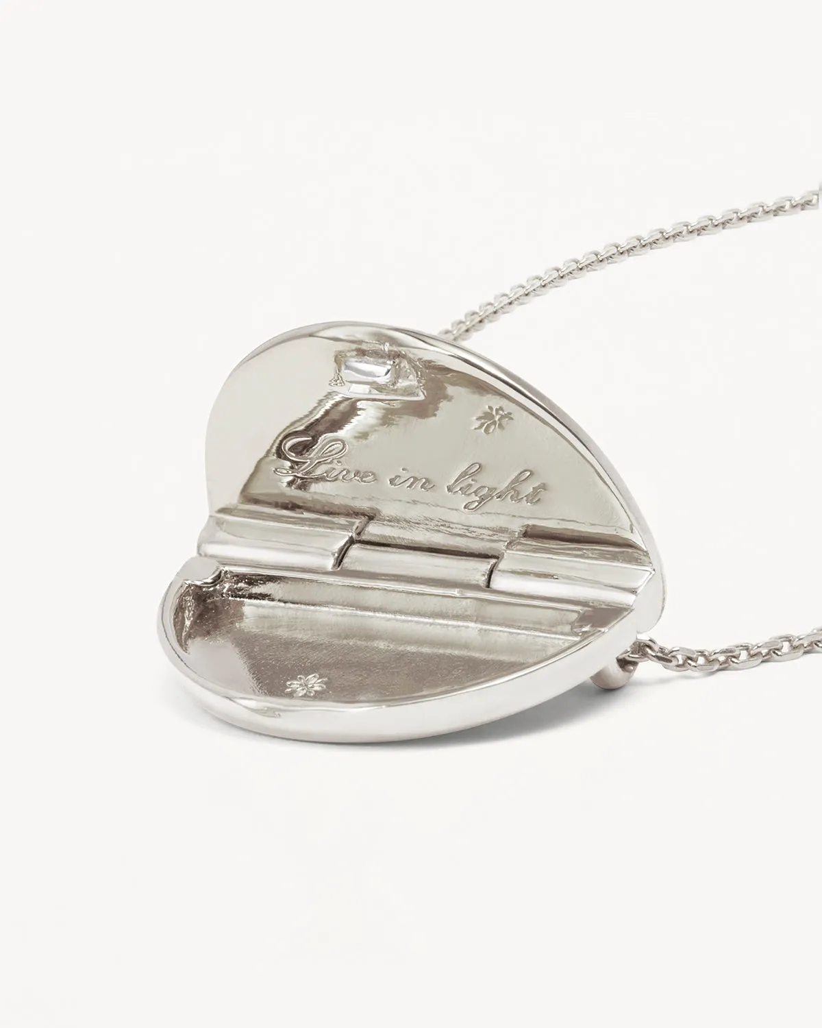 Sterling Silver Lotus Locket Necklace Bycharlotte