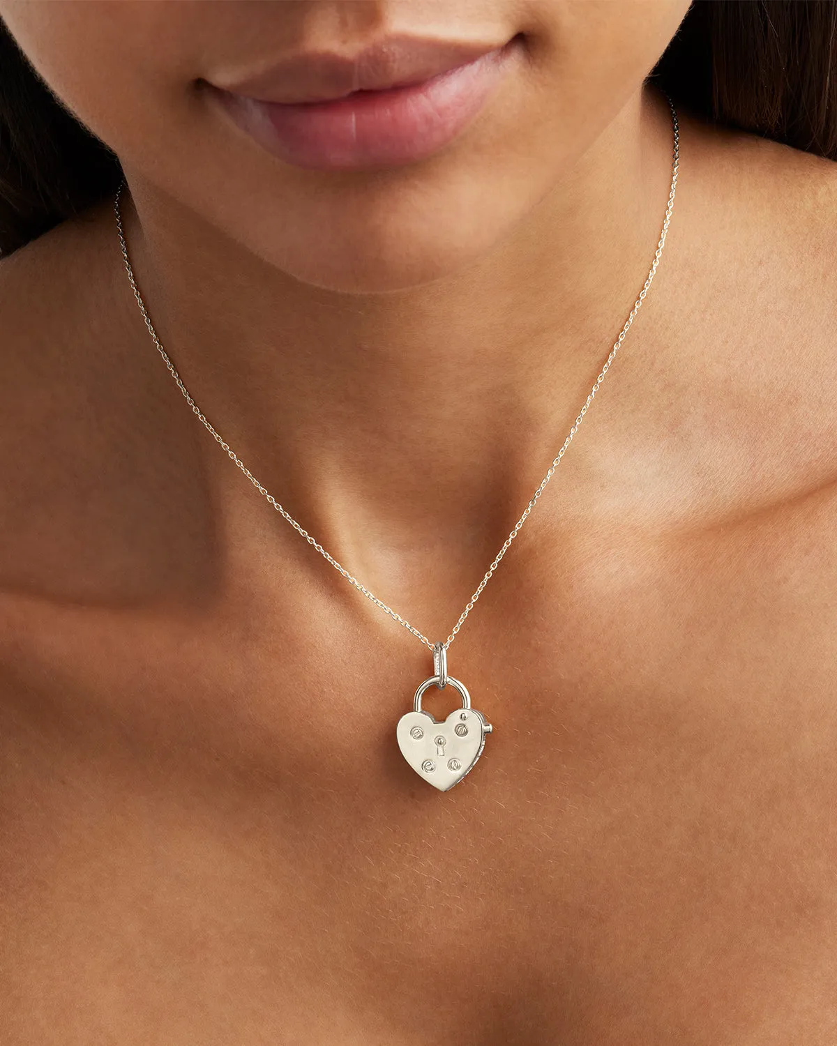 Sterling Silver Love Unlocked Padlock Pendant Bycharlotte