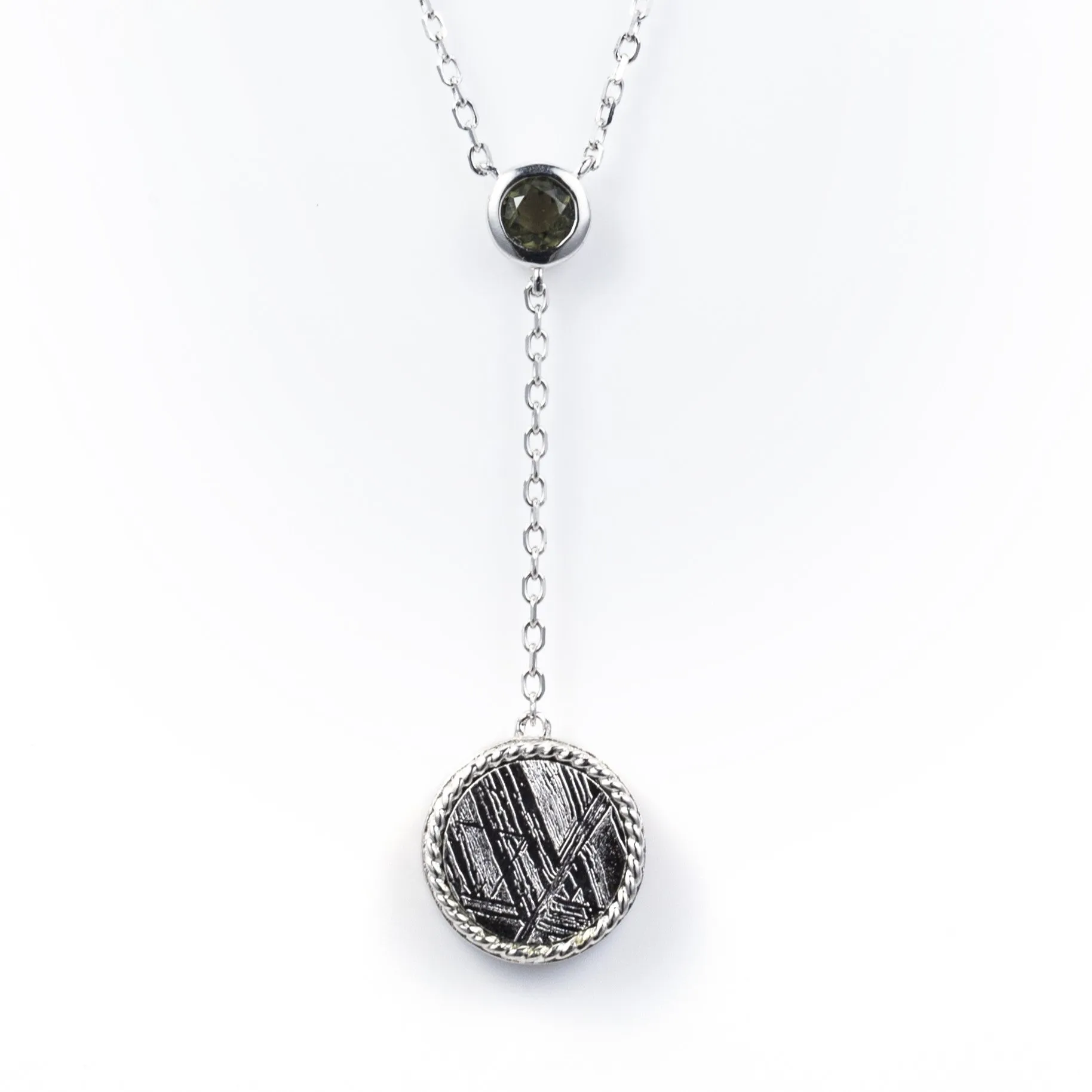 Sterling Silver Meteorite Drop Pendant