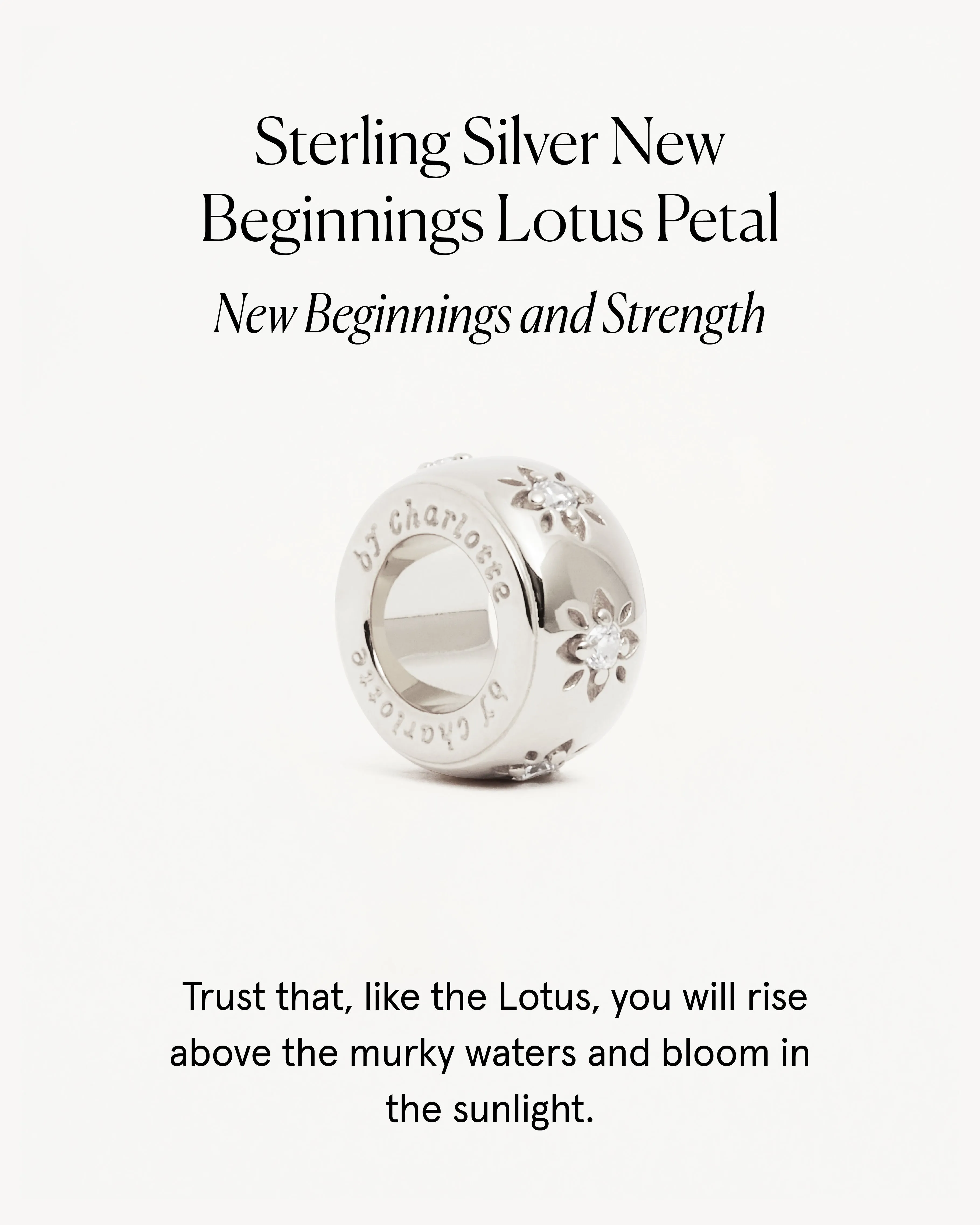 Sterling Silver New Beginnings Lotus Petal Charm Bycharlotte