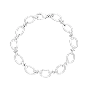 Sterling Silver Oval Link Handmade Bracelet