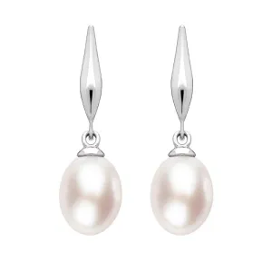 Sterling Silver Pink Pearl Pod Top Drop Earrings