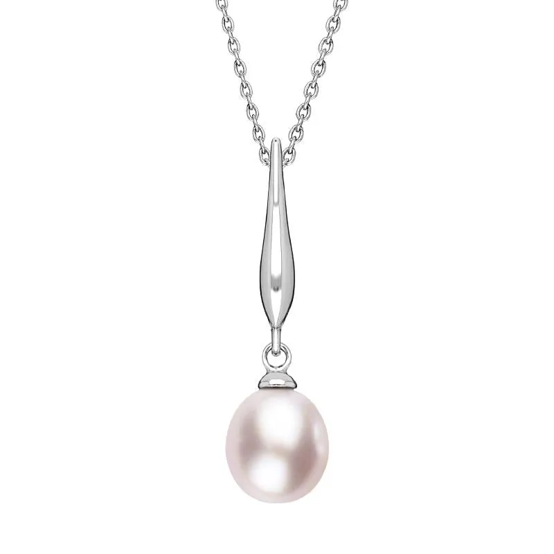 Sterling Silver Pink Pearl Pod Top Drop Pendant
