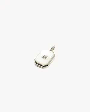 Sterling Silver Rectangular Lotus Locket Pendant Bycharlotte