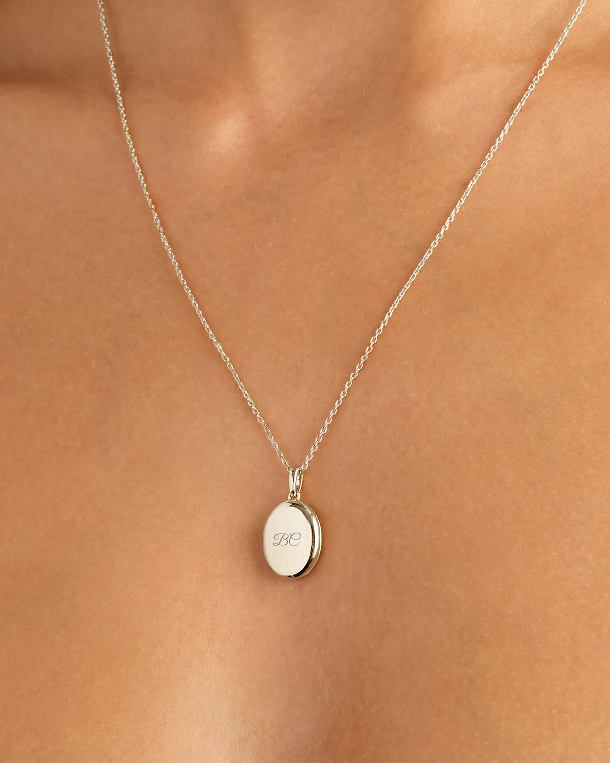 Sterling Silver Rounded Lotus Locket Pendant Bycharlotte