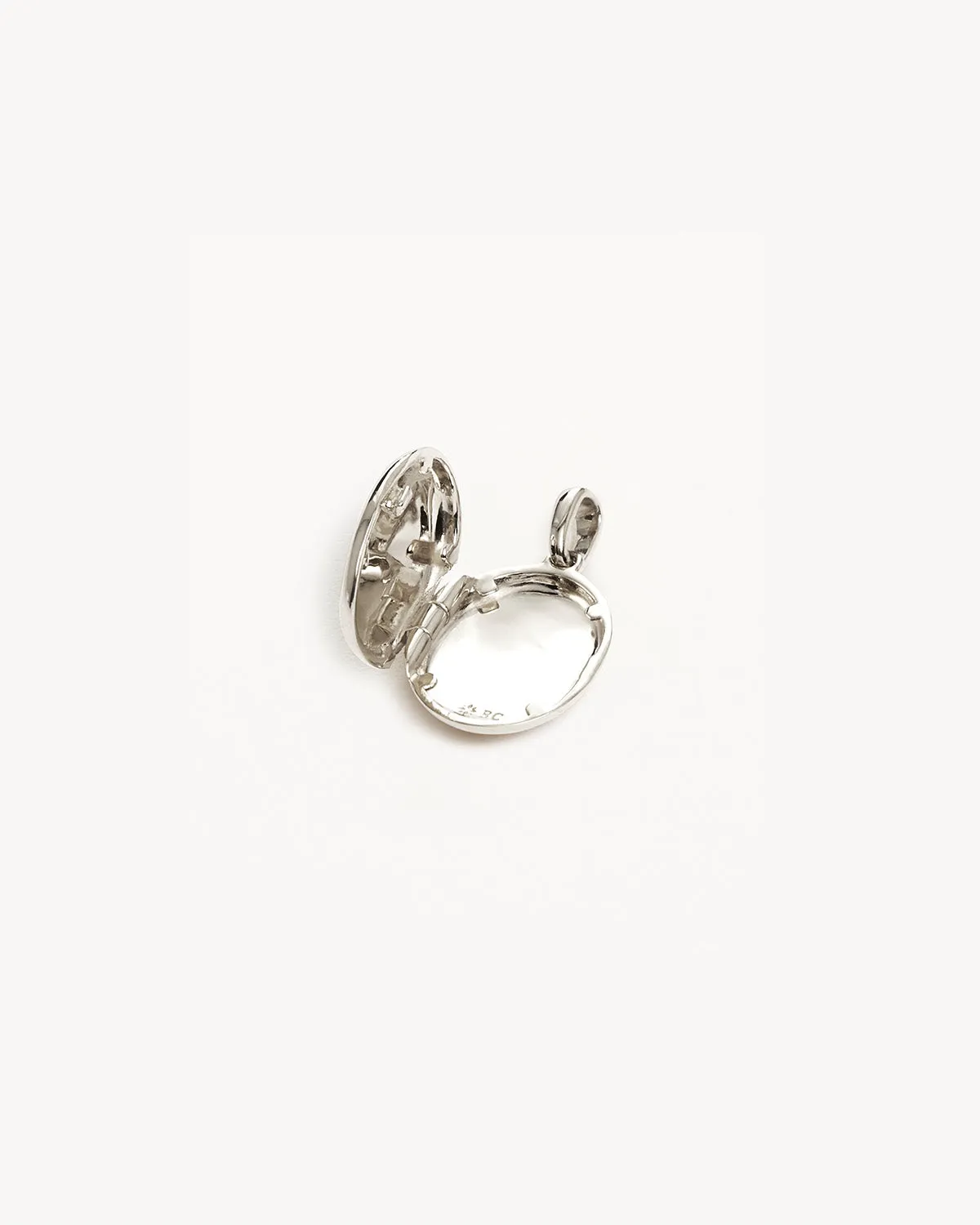 Sterling Silver Rounded Lotus Locket Pendant Bycharlotte