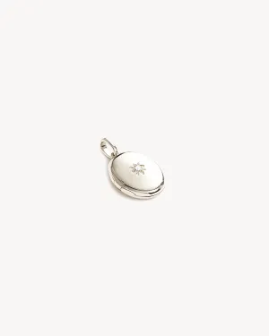 Sterling Silver Rounded Lotus Locket Pendant Bycharlotte