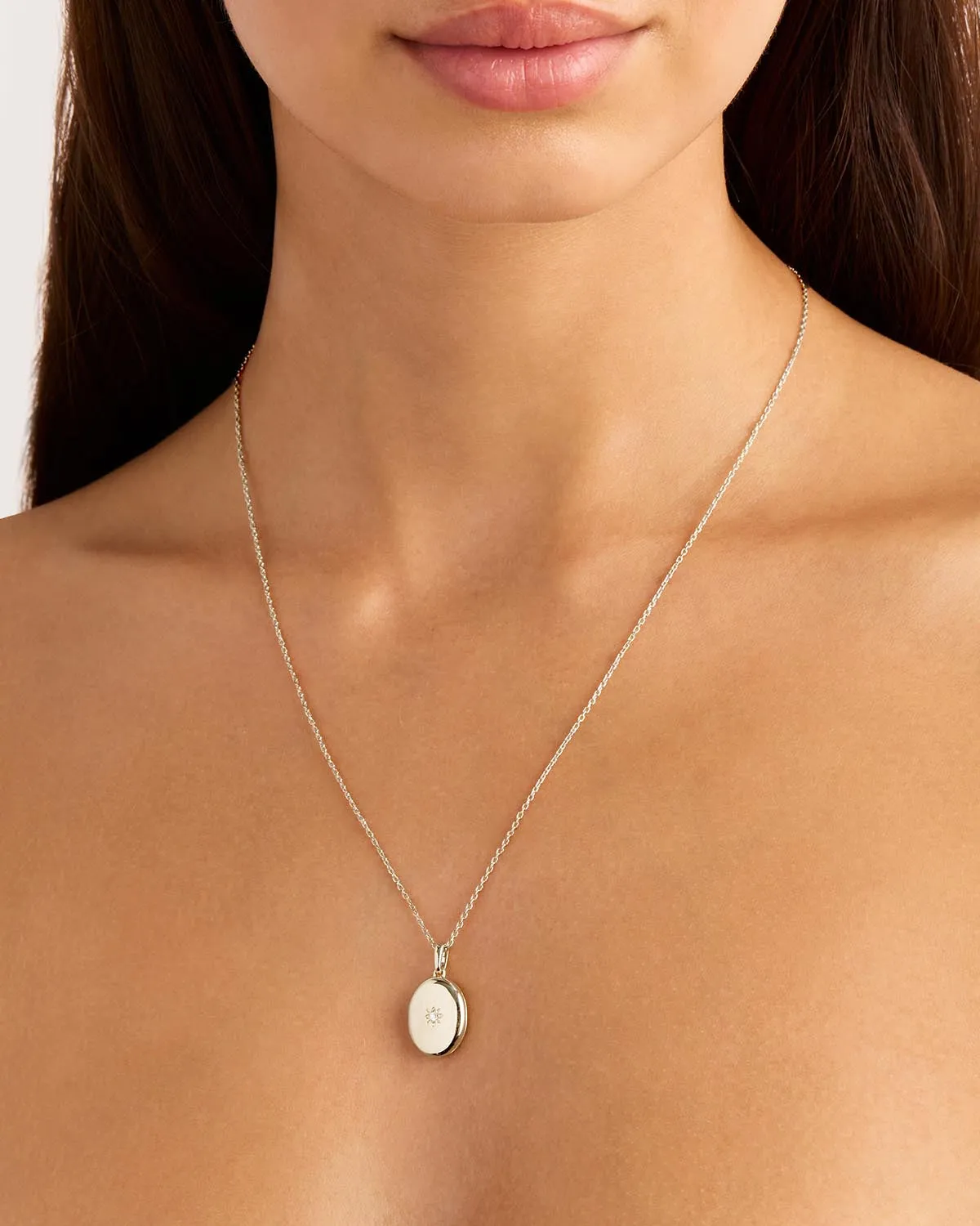 Sterling Silver Rounded Lotus Locket Pendant Bycharlotte
