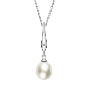 Sterling Silver White Pearl Pod Top Drop Pendant