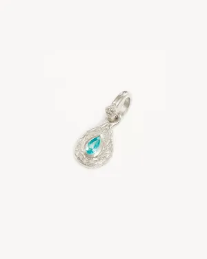 Sterling Silver With Love Birthstone Annex Link Pendant - December Bycharlotte