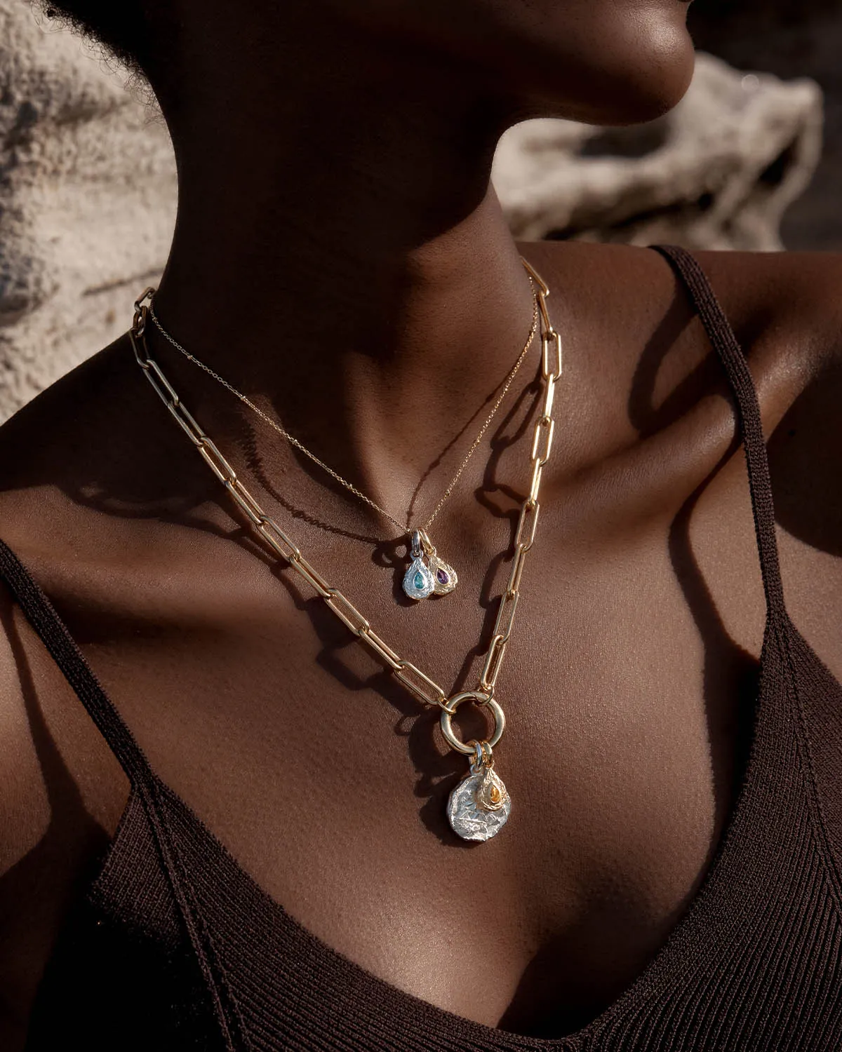 Sterling Silver With Love Birthstone Annex Link Pendant - December Bycharlotte