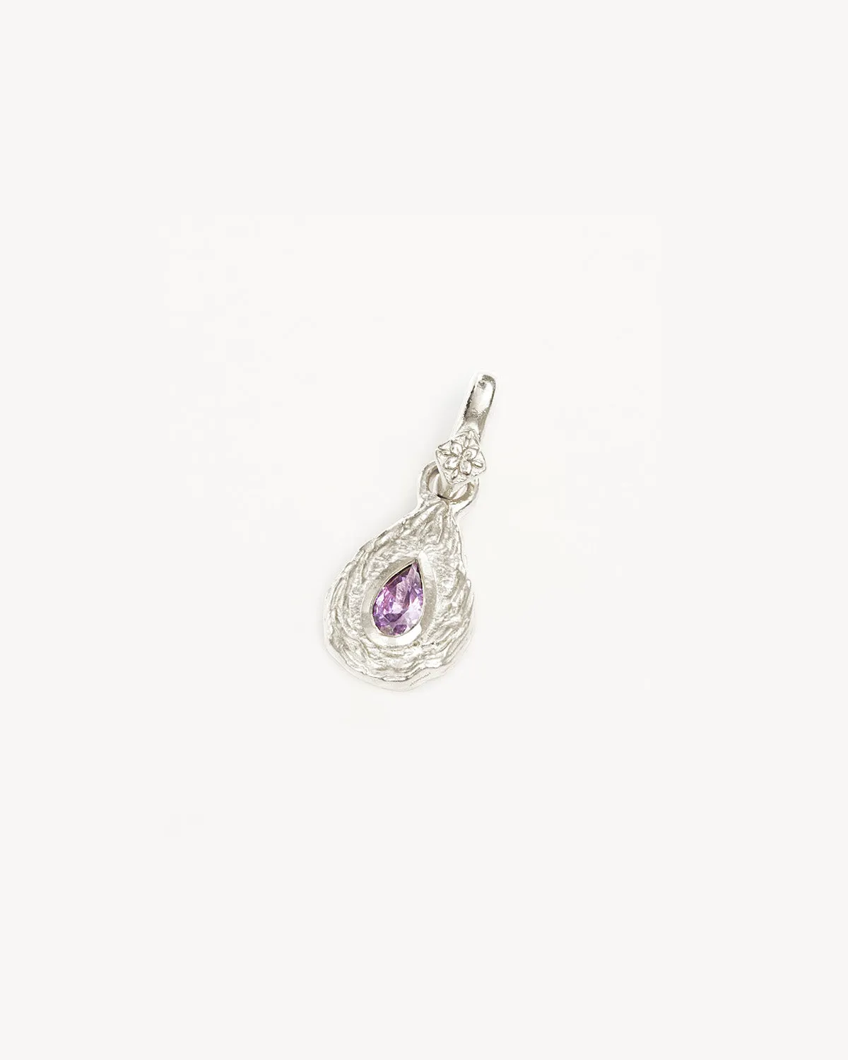 Sterling Silver With Love Birthstone Annex Link Pendant - February Bycharlotte