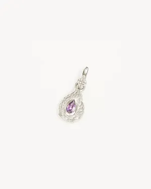 Sterling Silver With Love Birthstone Annex Link Pendant - February Bycharlotte