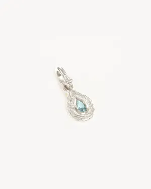 Sterling Silver With Love Birthstone Annex Link Pendant - March Bycharlotte