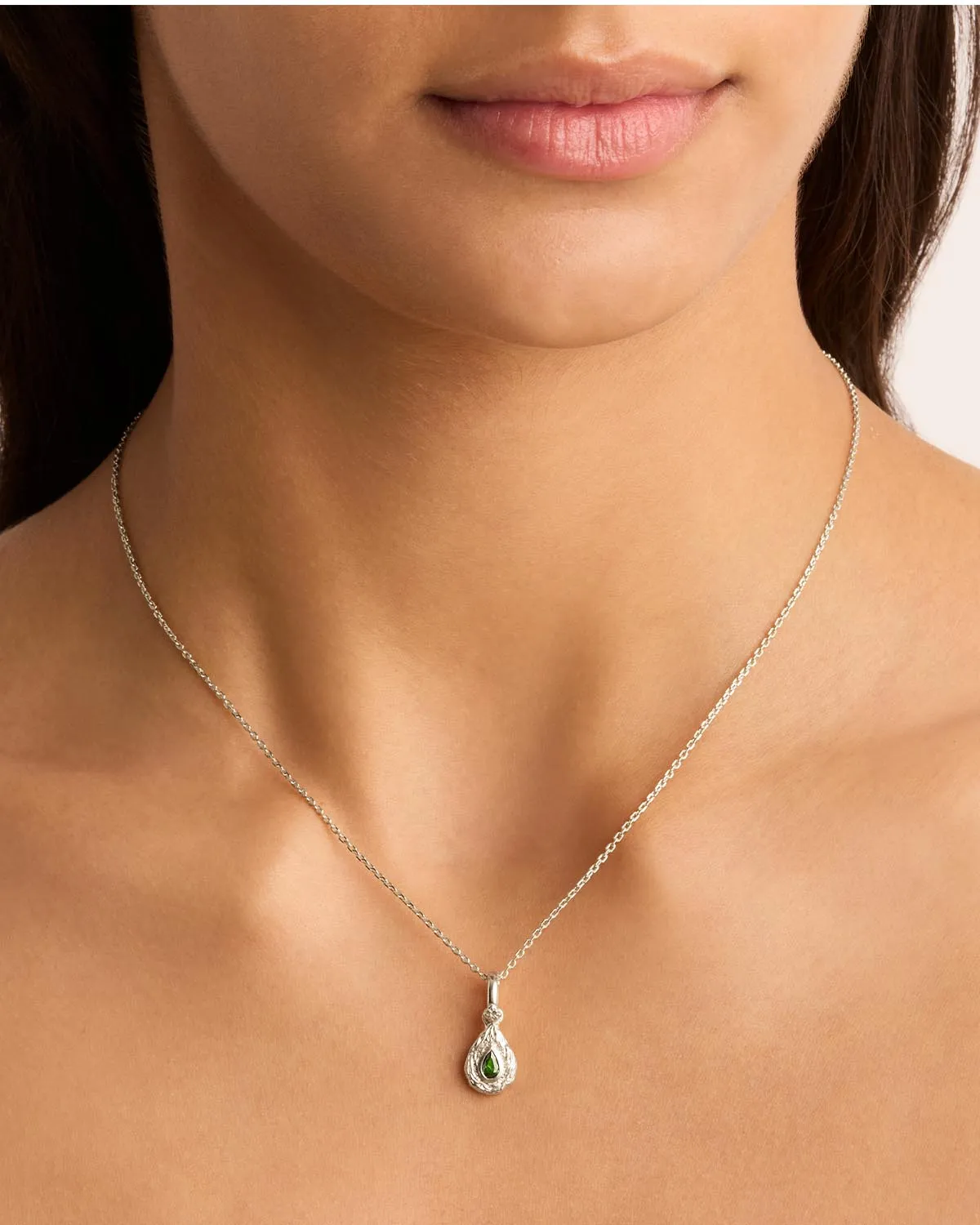 Sterling Silver With Love Birthstone Annex Link Pendant - May Bycharlotte