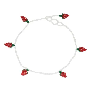 Strawberry Necklace Red Beads