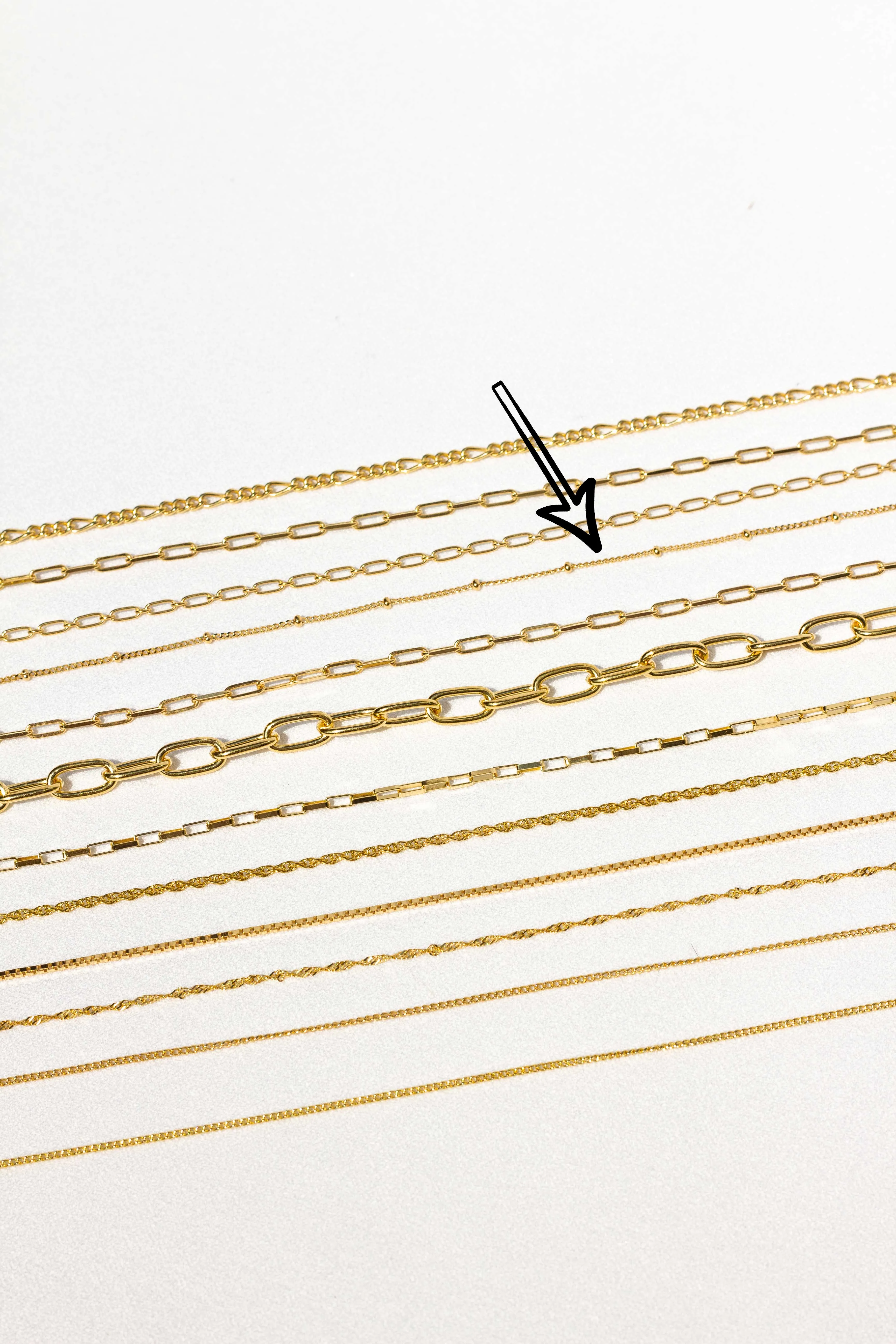 Stud chain necklace gold plated (45cm & 55cm) Wildthings Collectables