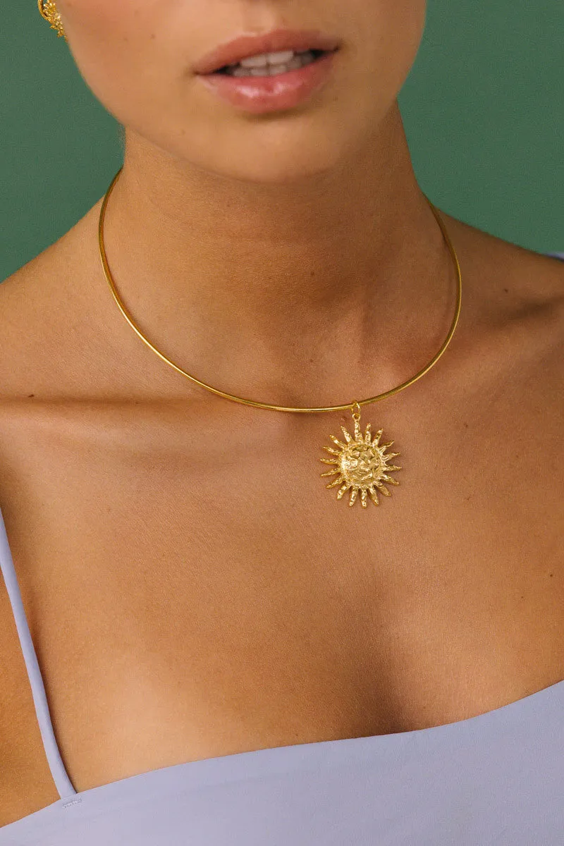 Sunburst necklace gold plated Wildthings Collectables