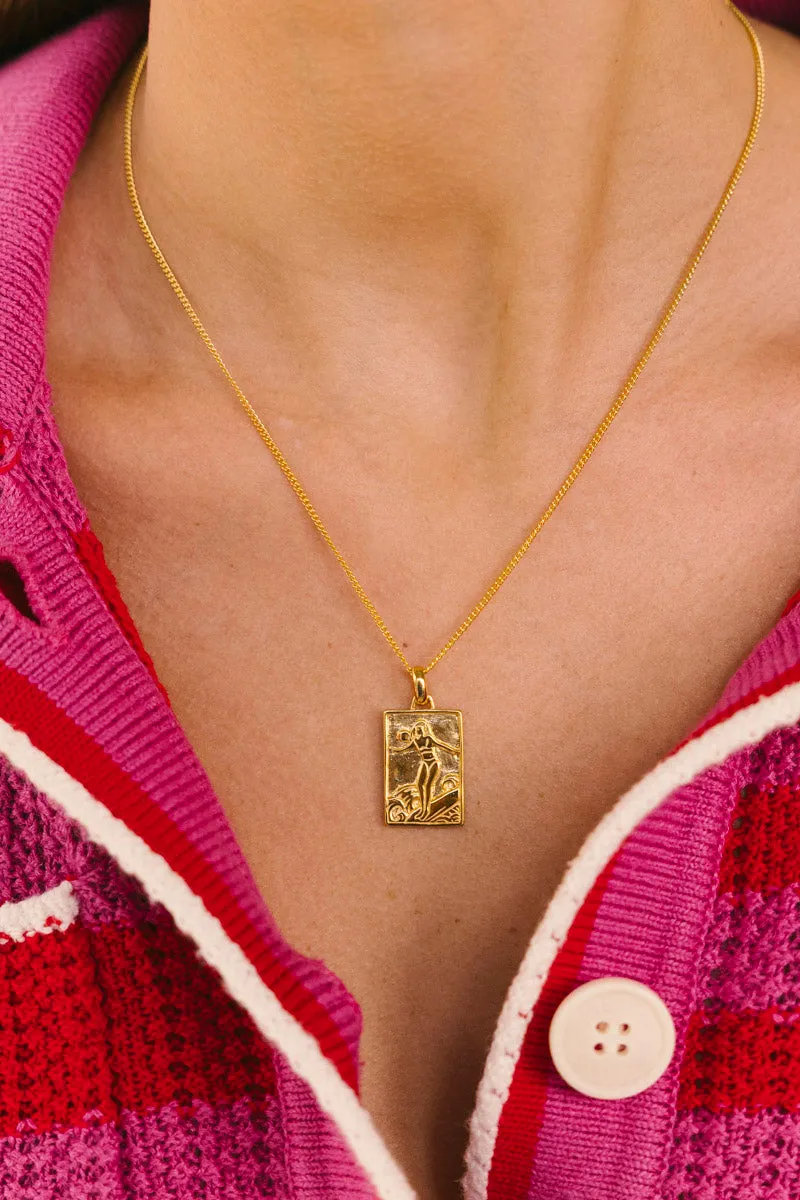 Surf Club Necklace Gold Plated Wildthings Collectables