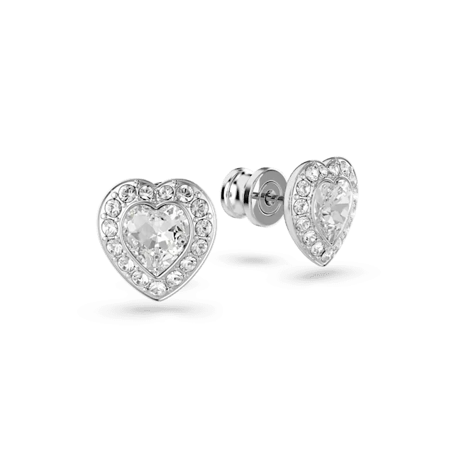 Swarovski Ariana Grande x Swarovski Stud Earrings Mixed cuts Heart White Rhodium plated