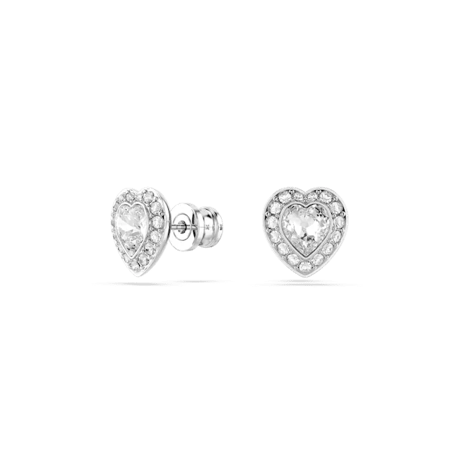 Swarovski Ariana Grande x Swarovski Stud Earrings Mixed cuts Heart White Rhodium plated