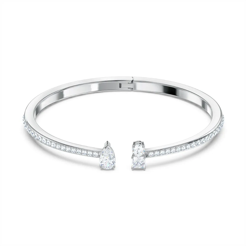 Swarovski Attract Cuff, White, Rhodium Plated