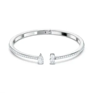Swarovski Attract Cuff, White, Rhodium Plated