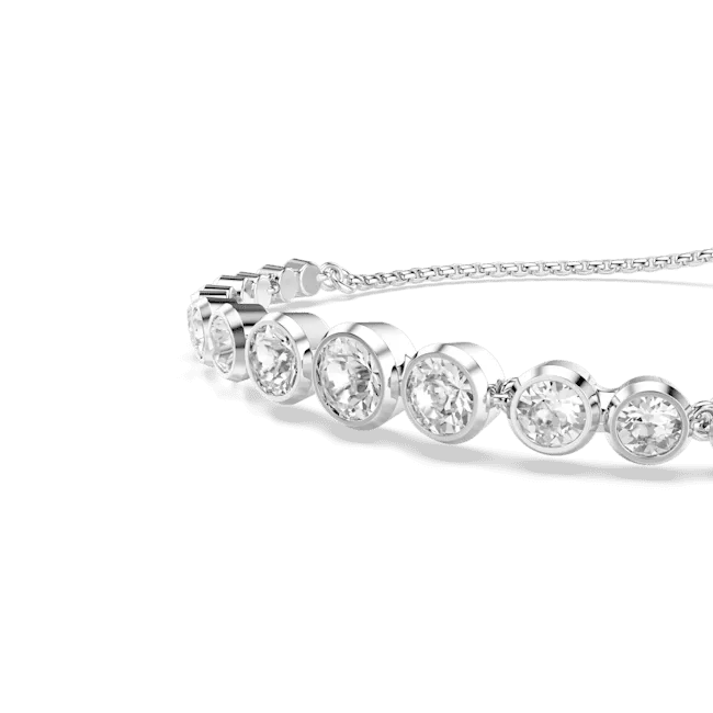 Swarovski Imber Tennis Bracelet Mixed Round Cuts White Rhodium Plated