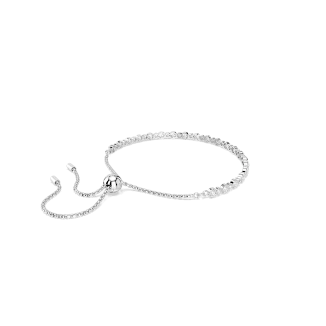 Swarovski Matrix Tennis Bracelet Mixed Round Cuts White Rhodium Plated