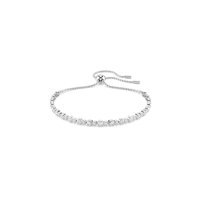 Swarovski Matrix Tennis Bracelet Mixed Round Cuts White Rhodium Plated