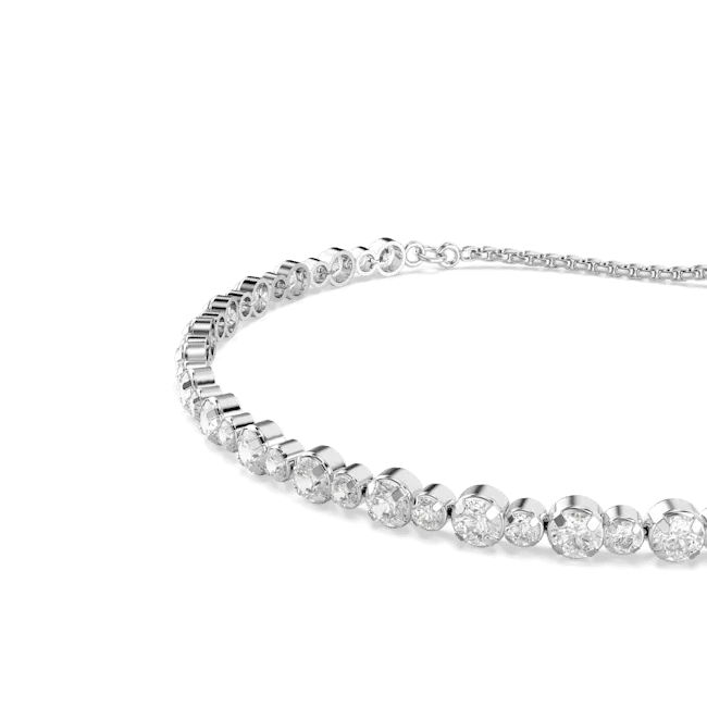 Swarovski Matrix Tennis Bracelet Mixed Round Cuts White Rhodium Plated