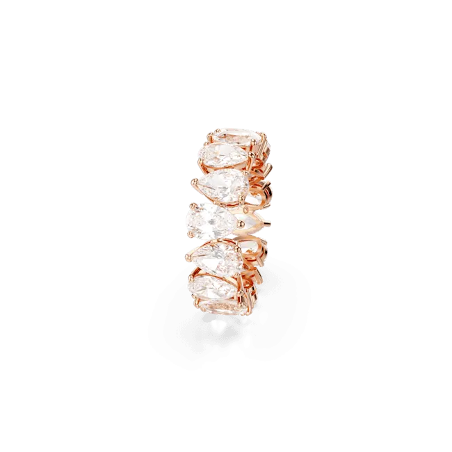 Swarovski Matrix Vittore Ring Pear cut White Rose gold-tone finish Size 52