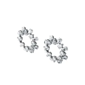Swarovski Millenia Earrings Circle, White, Rhodium Plated