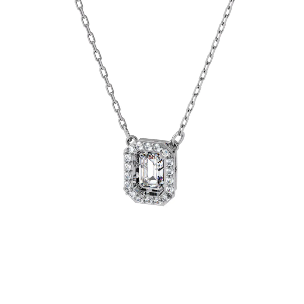 Swarovski Millenia Necklace Square Swarovski Zirconia, White, Rhodium Plated