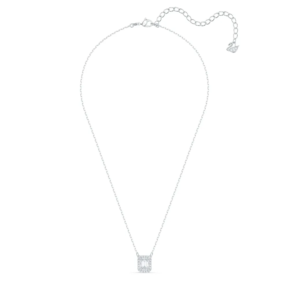 Swarovski Millenia Necklace Square Swarovski Zirconia, White, Rhodium Plated